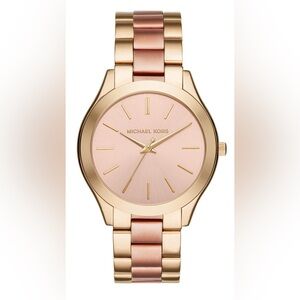 Michael Kors Rose Gold and Pink Two-Tone Bracelet Watch